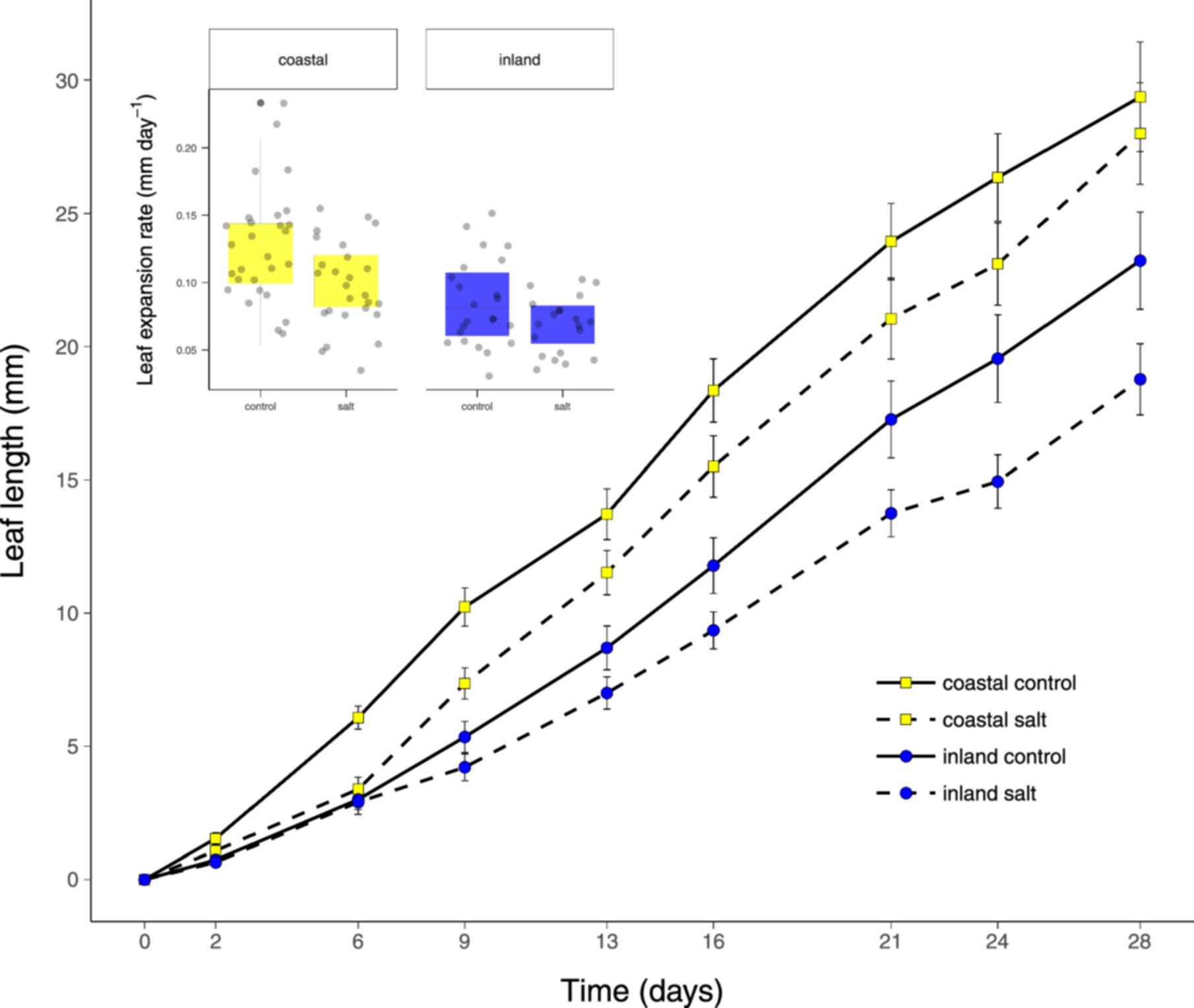 Salt tolerance in a neotropical orchid in the absence of local adaptation to salt spray